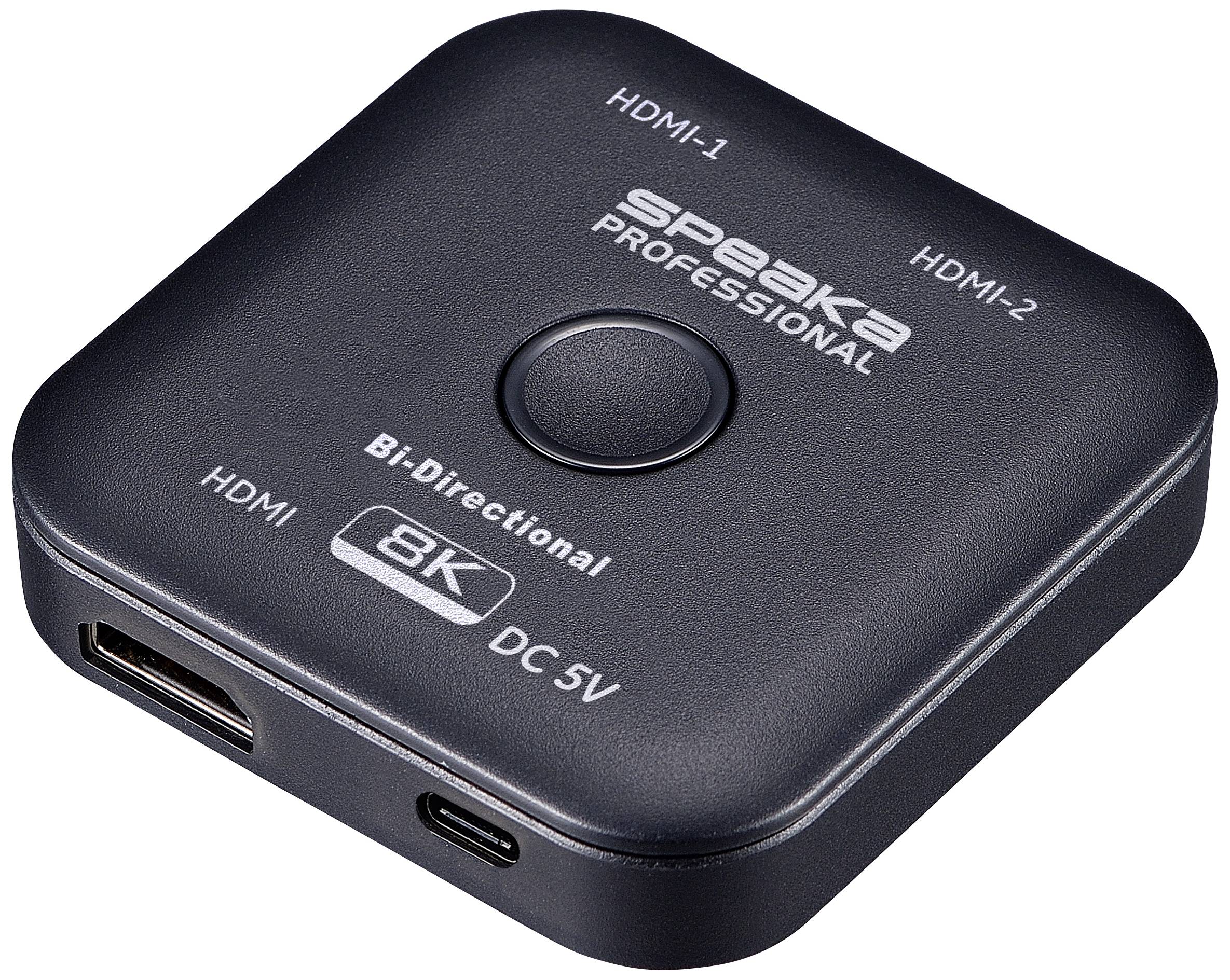 SpeaKa Professional SP-11990132 2 Porty Przełącznik HDMI UHD 8K @ 60 Hz dwukierunkowy 7680 x 4320 px - obrazek 1