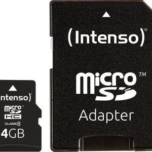 Karta pamięci microSDHC Intenso, 4 GB, class 4, 21 MB/s / 5 MB/s, adapter SD Karta pamięci microSDHC Intenso, 4 GB, class 4, 21 MB/s / 5 MB/s, adapter SD