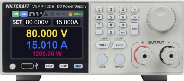 Zasilacz laboratoryjny regulowany 19” VOLTCRAFT VSPP-1208 0 – 80 V/DC 0 – 30 A 1200 W Kalibracja (ISO)