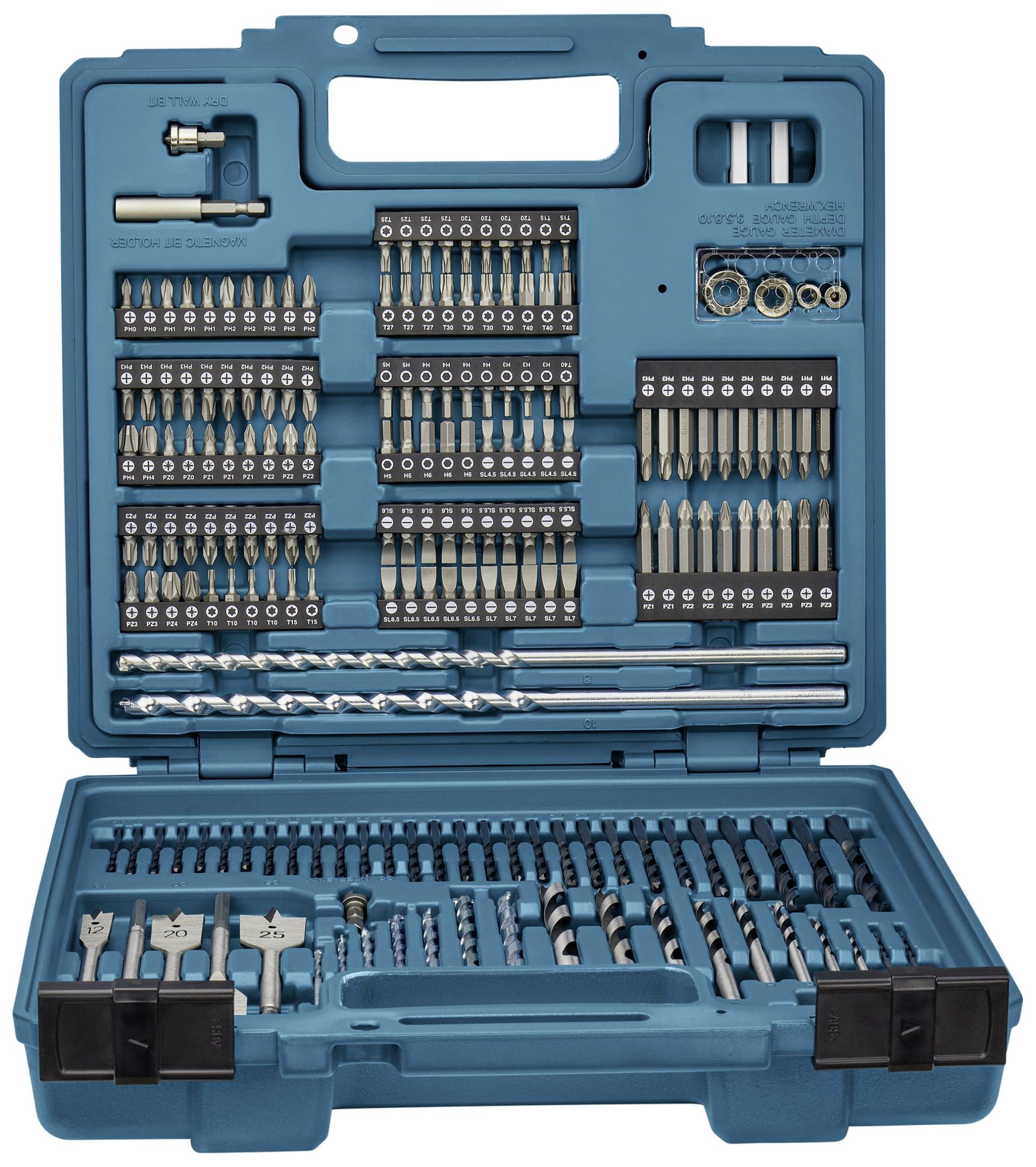 Makita E-11689 E-11689 256 szt. Zestaw wierteł i bitów metal, kamień, beton, wyrób kamieniarski, cegła, drewno 1 mm, 1.5 - obrazek 1