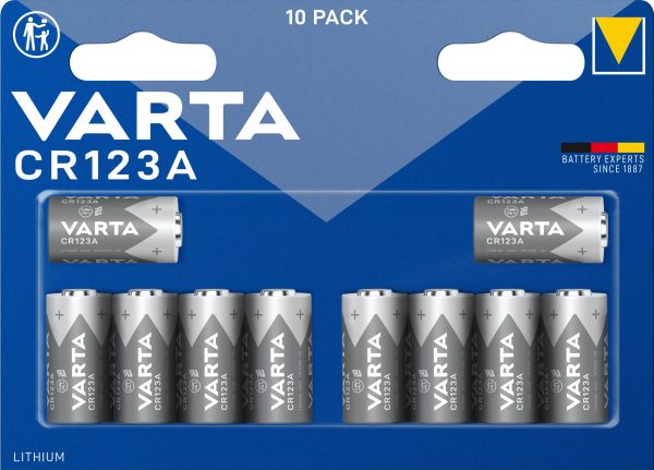 Bateria do aparatu CR-123A Varta LITHIUM Cylindr. CR123A Bli10 1430 mAh 3 V 10 szt.