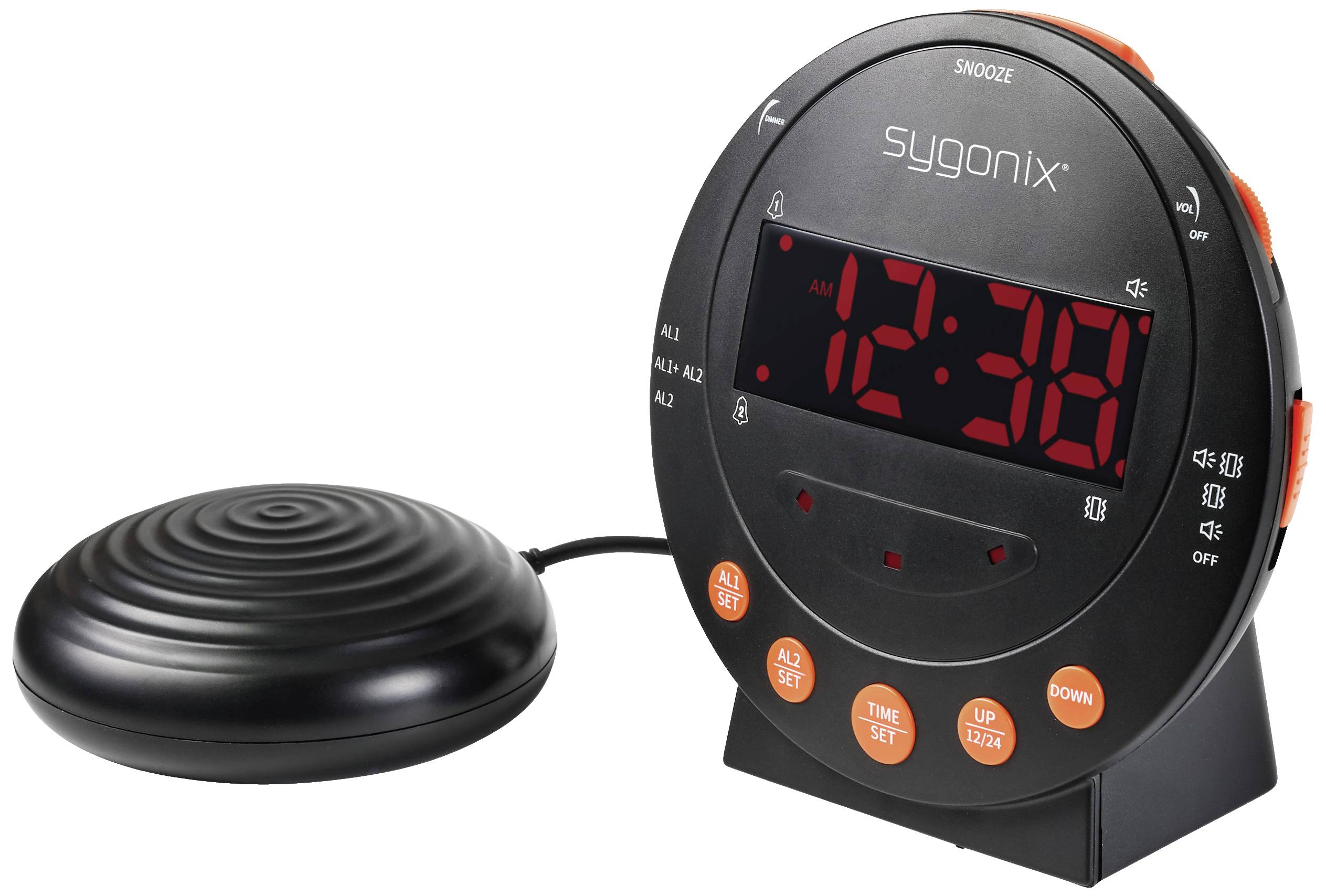 Budzik Sygonix SY-5266562, czarny - obrazek 1