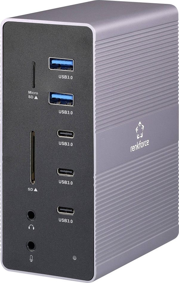 Stacja dokująca USB-C® Renkforce RF-DKS-910 MacBook z funkcją ładowania