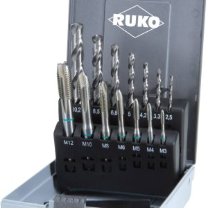 RUKO 245048RO Komplet gwintowników maszynowych 14 szt. metryczny M3, M4, M5, M6, M8, M10, M12 Cięcie prawostronne DIN 37 RUKO 245048RO Komplet gwintowników maszynowych 14 szt. metryczny M3, M4, M5, M6, M8, M10, M12 Cięcie prawostronne DIN 37