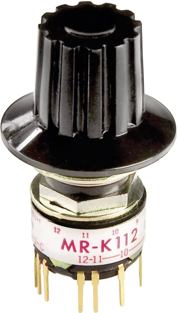Przełącznik obrotowy NKK Switches MRK112-A, 125 V/AC, 0.25 A, Pozycje przełączenia 12, 1 x 30 °, 1 szt.