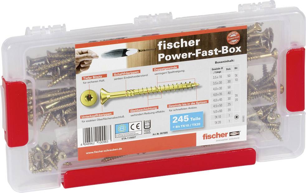 Fischer 667005 Wkręt z łbem płaskim 3.5 mm 50 mm sześciokąt 1 szt. - obrazek 1
