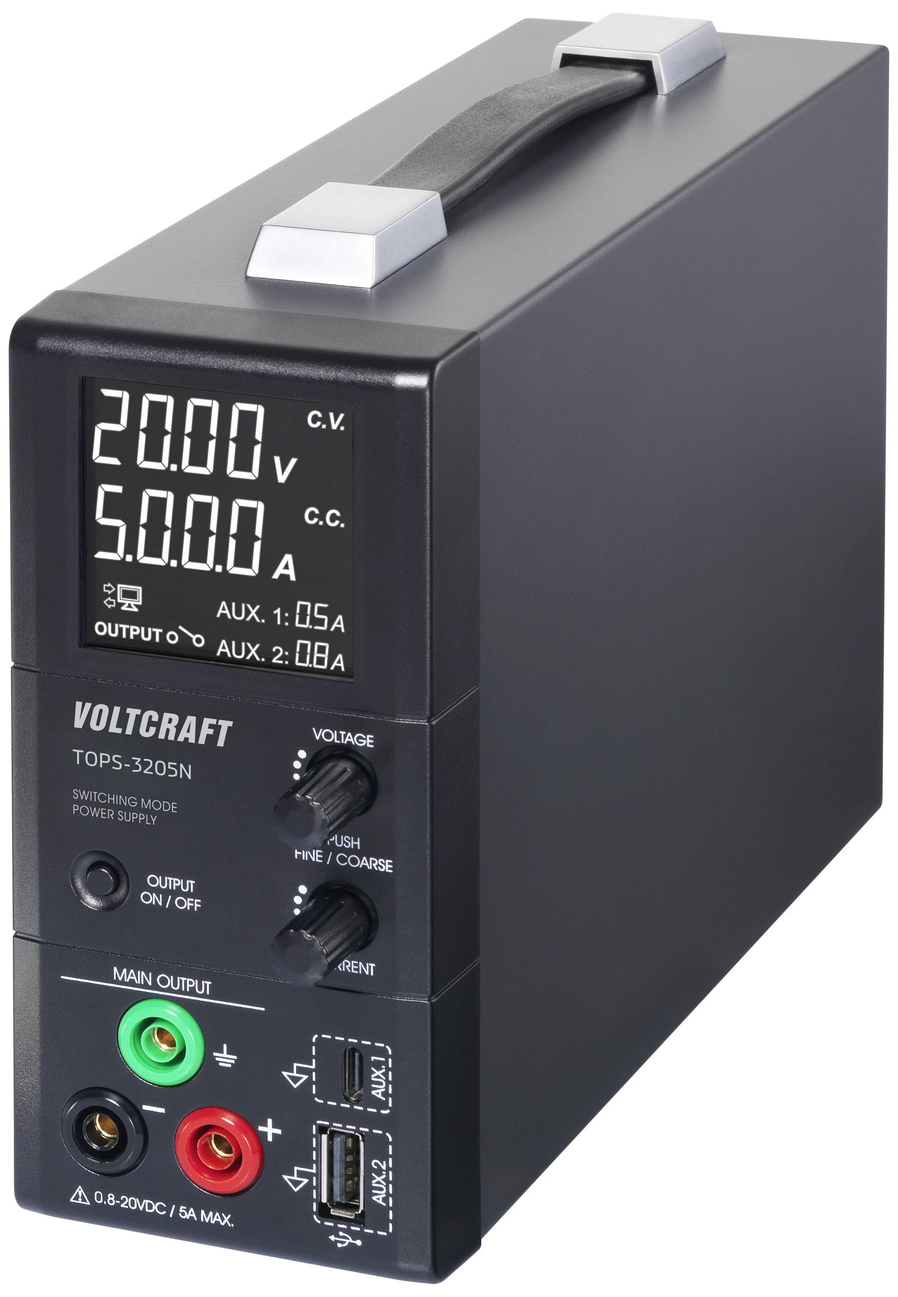 Zasilacz laboratoryjny regulowany VOLTCRAFT TOPS-3205N 0.8 - 20 V/DC 0.1 - 5 A 100 W Kalibracja (ISO) - obrazek 1