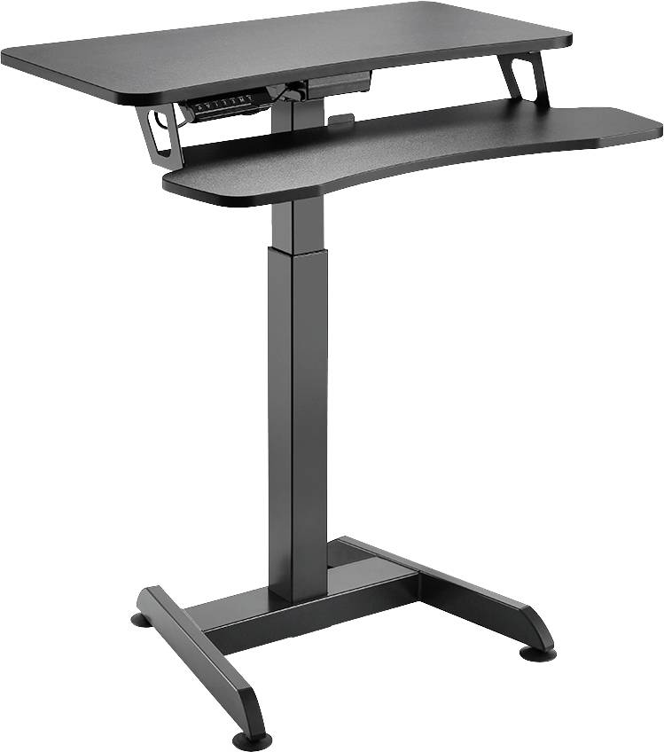 Stolik LogiLink EO0014 elektryczna regulacja wysokości, ergonomiczne, tacka na klawiature (wysuwana) czarny - obrazek 1