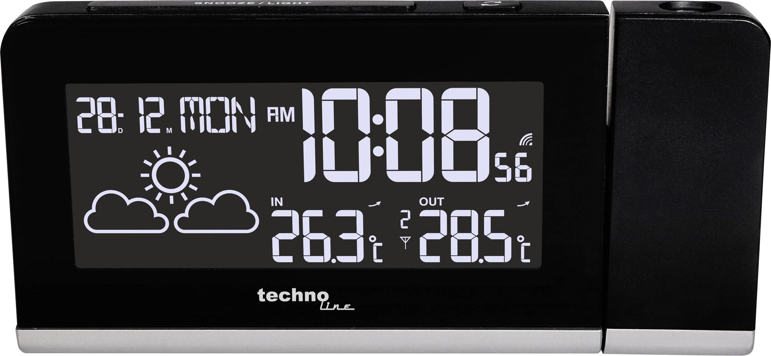 Budzik Techno Line TECHNOLINE - Techno Line WT 539 - Wetterstation - Schwarz WT 539 Sterowany radiowo cyfrowy czarny - obrazek 1