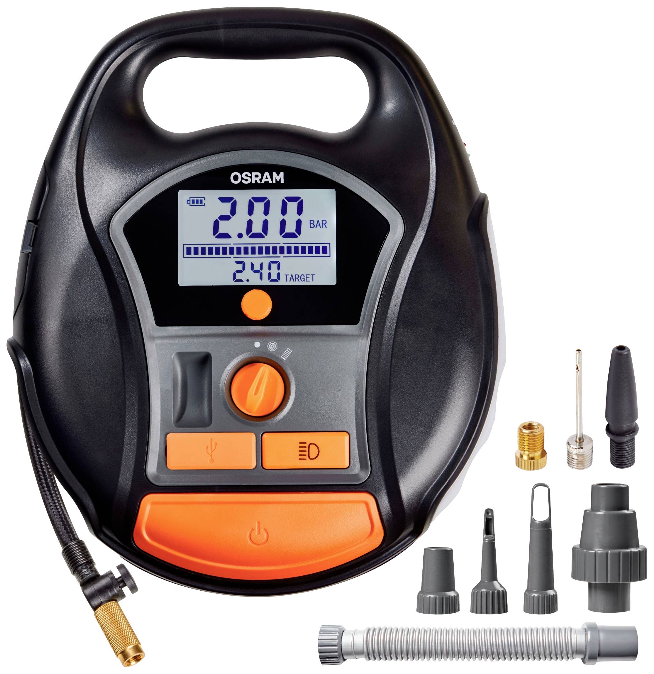 Osram Automotive OTIR6000 Kompresor TYREinflate 6000 5.5 bar automatyczne wyłączanie, cyfrowy wyświetlacz, z lampą roboc - obrazek 1