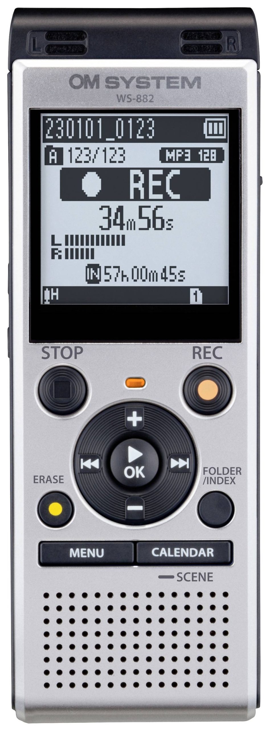 OM System WS-882 Dyktafon cyfrowy Czas nagrywania (maks.) 1040 h srebrny - obrazek 1