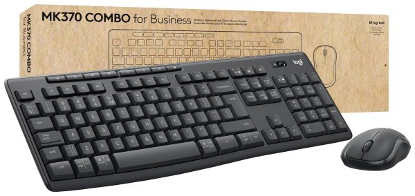 Klawiatura, zestaw myszy Logitech MK370 Combo for Business Wodoszczelne, Ciche klawisze Niemiecki, QWERTZ czarny