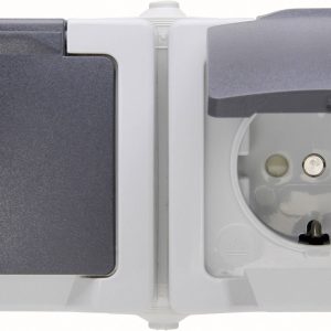 Kopp 137056002 Osprzęt elektroinstalacyjny do pomieszczeń wilgotnych Gniazdo sieciowe z klapką Nautic szary 1 szt. Kopp 137056002 Osprzęt elektroinstalacyjny do pomieszczeń wilgotnych Gniazdo sieciowe z klapką Nautic szary 1 szt.