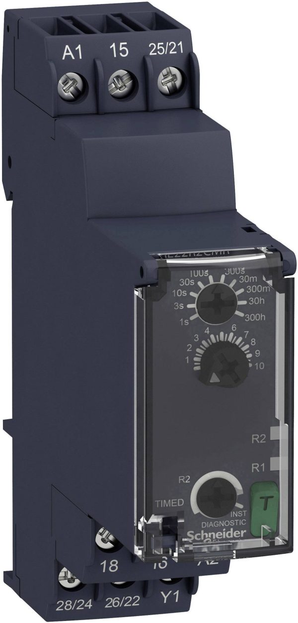 Przekaźnik czasowy Schneider Electric RE22R2CMR, 0.05 s – 300 h, 250 V/DC, 250 V/AC, 8 A, 1 szt.