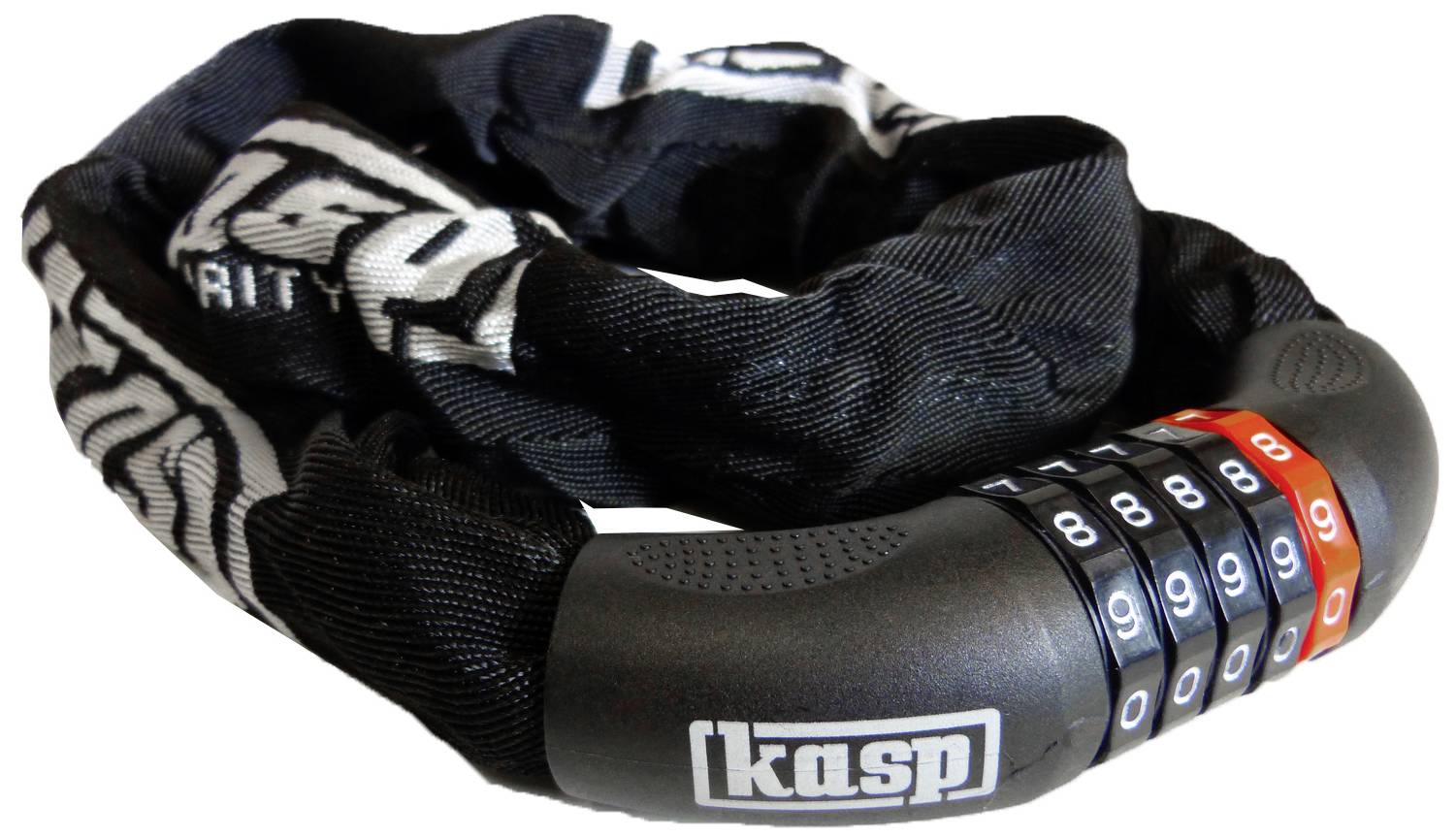 Kasp K470810D Zapięcie rowerowe, łańcuch czarny Zamek kodowy - obrazek 1