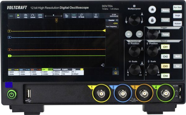Oscyloskop cyfrowy VOLTCRAFT DOV704 70 MHz 1.25 GSa/s Kalibracja (ISO)