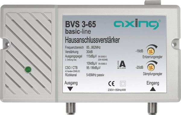 Wzmacniacz telewizji kablowej Axing BVS 3-65, 30 dB