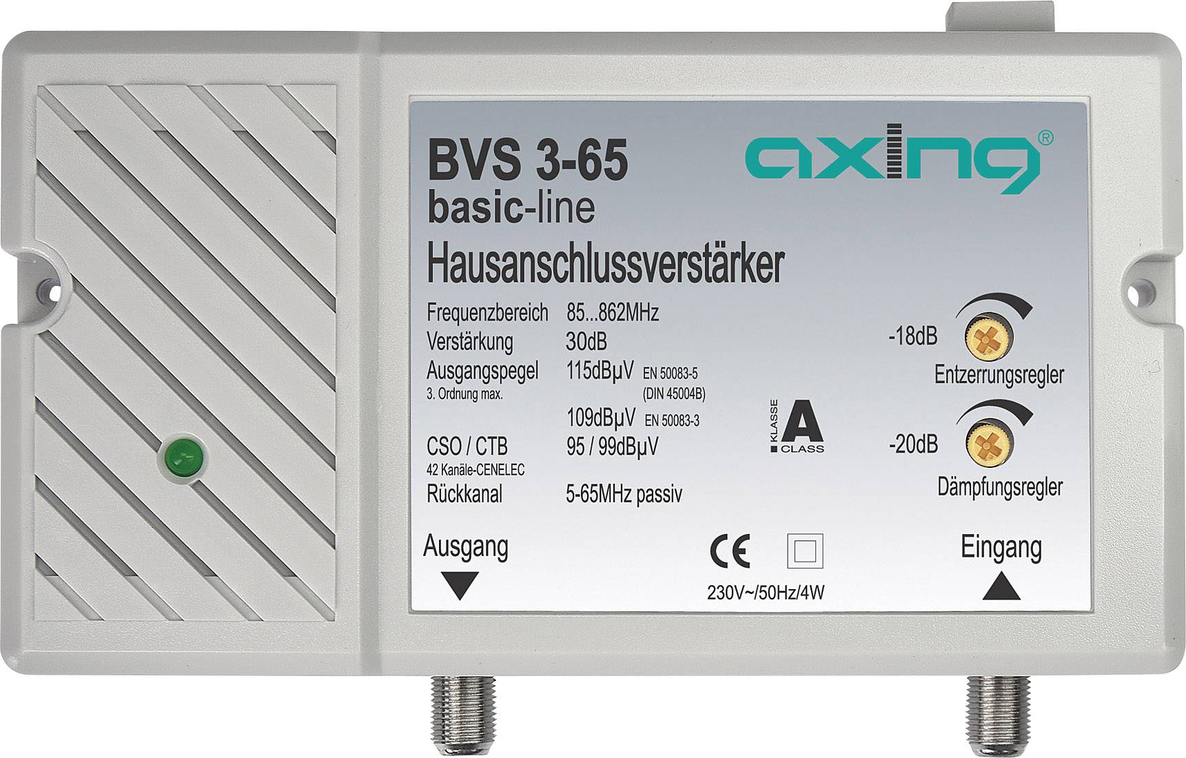 Wzmacniacz telewizji kablowej Axing BVS 3-65, 30 dB - obrazek 1