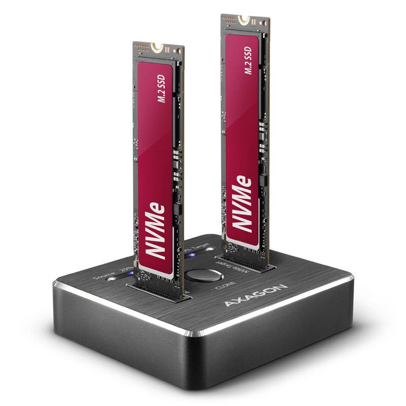 AXAGON ADSA-M2C NVMe M.2 NVMe PCIe 3.1 x4 Stacja dokująca do dysków twardych z funkcją klonowania - obrazek 1