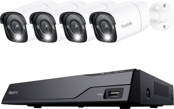 Reolink PS4KB01-8 NVS8-8MB4 LAN IP-Zestaw monitorujący 8-kanałowy z 4 kamerami 3840 x 2160 px