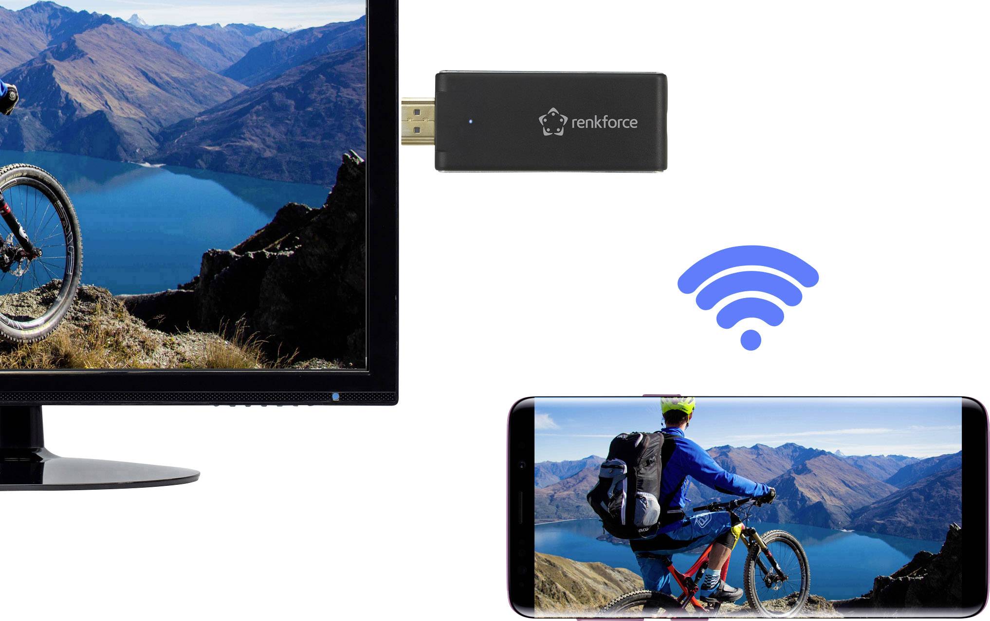 Odtwarzacz mutimedialny HDMI renkforce renkCast 3, HDMI, AirPlay, Miracast, DLNA, iOS, Android - obrazek 1