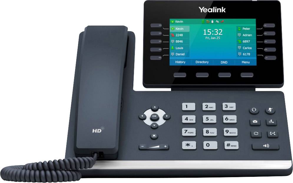 Yealink SIP-T54W Telefon przewodowy VoIP Bluetooth, Zestaw głośnomówiący, do komaptybilnych aparatów słuchowych, złacze - obrazek 1