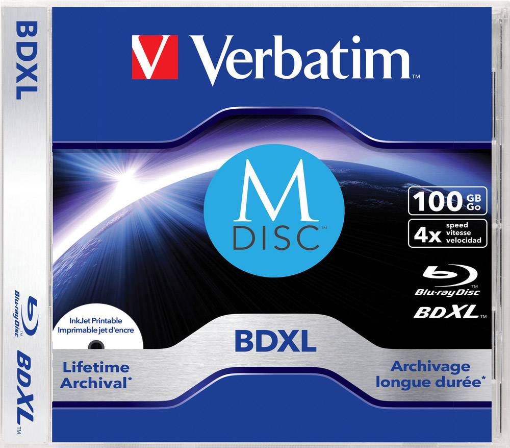 Verbatim 43833 M-Disc Blu-ray 100 GB 1 szt. smukłe etui Możliwość nadruku - obrazek 1