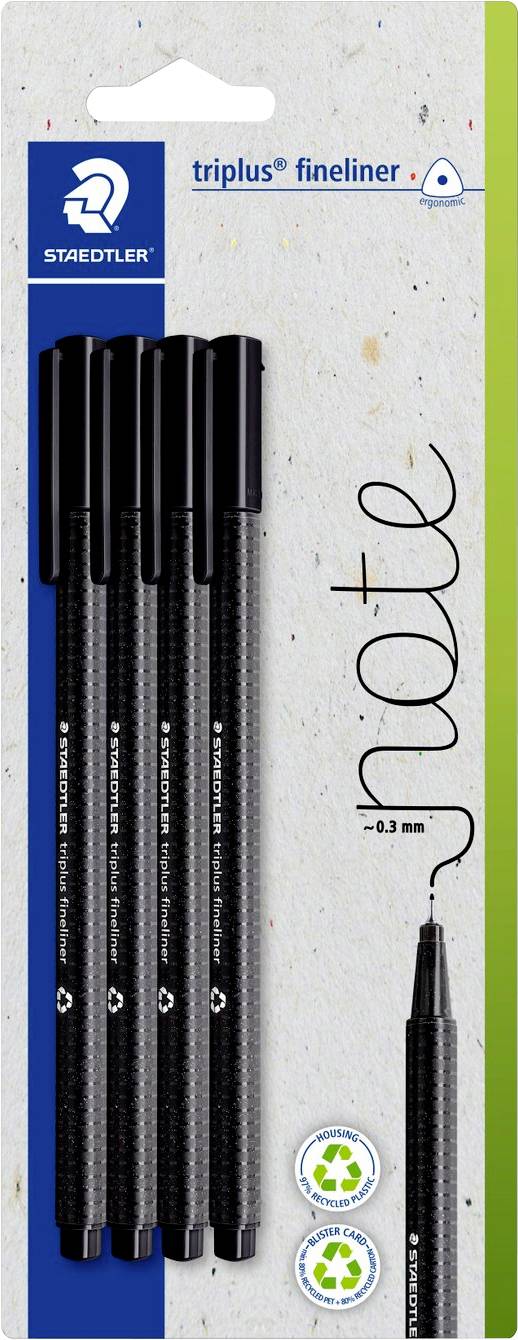 Staedtler triplus 334-9 BK4 Cienkopis 0.3 mm 4 szt. - obrazek 1