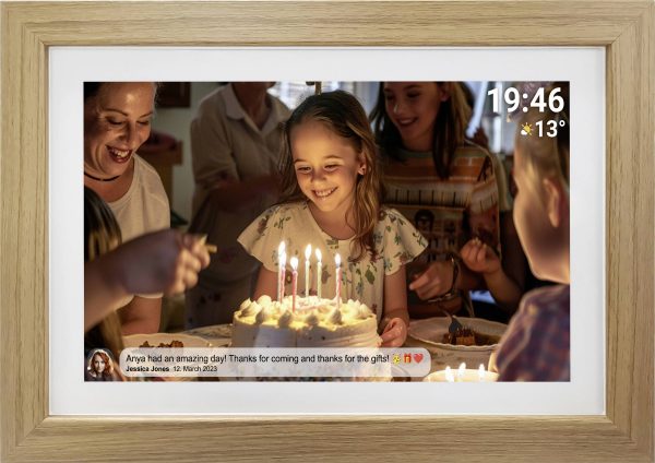 Ramka cyfrowa WiFi Denver PFF1543LW 39.6 cm 15.6 cal 1920 x 1080 Pixel 16 GB drewno