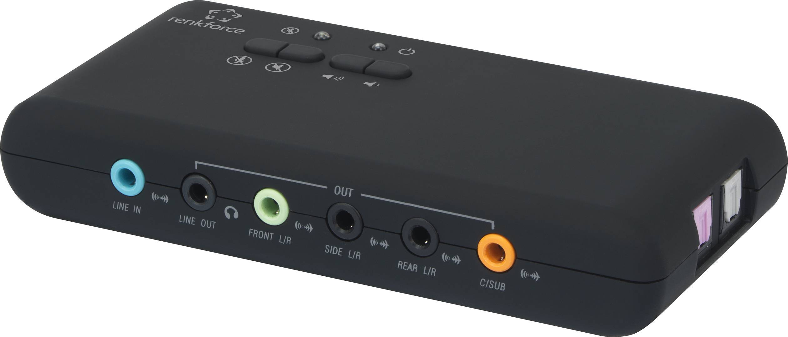 Renkforce Surround Sound Box zewnętrzny 8-kanałowy 3D USB zewnętrzny 7.1 czarny - obrazek 1