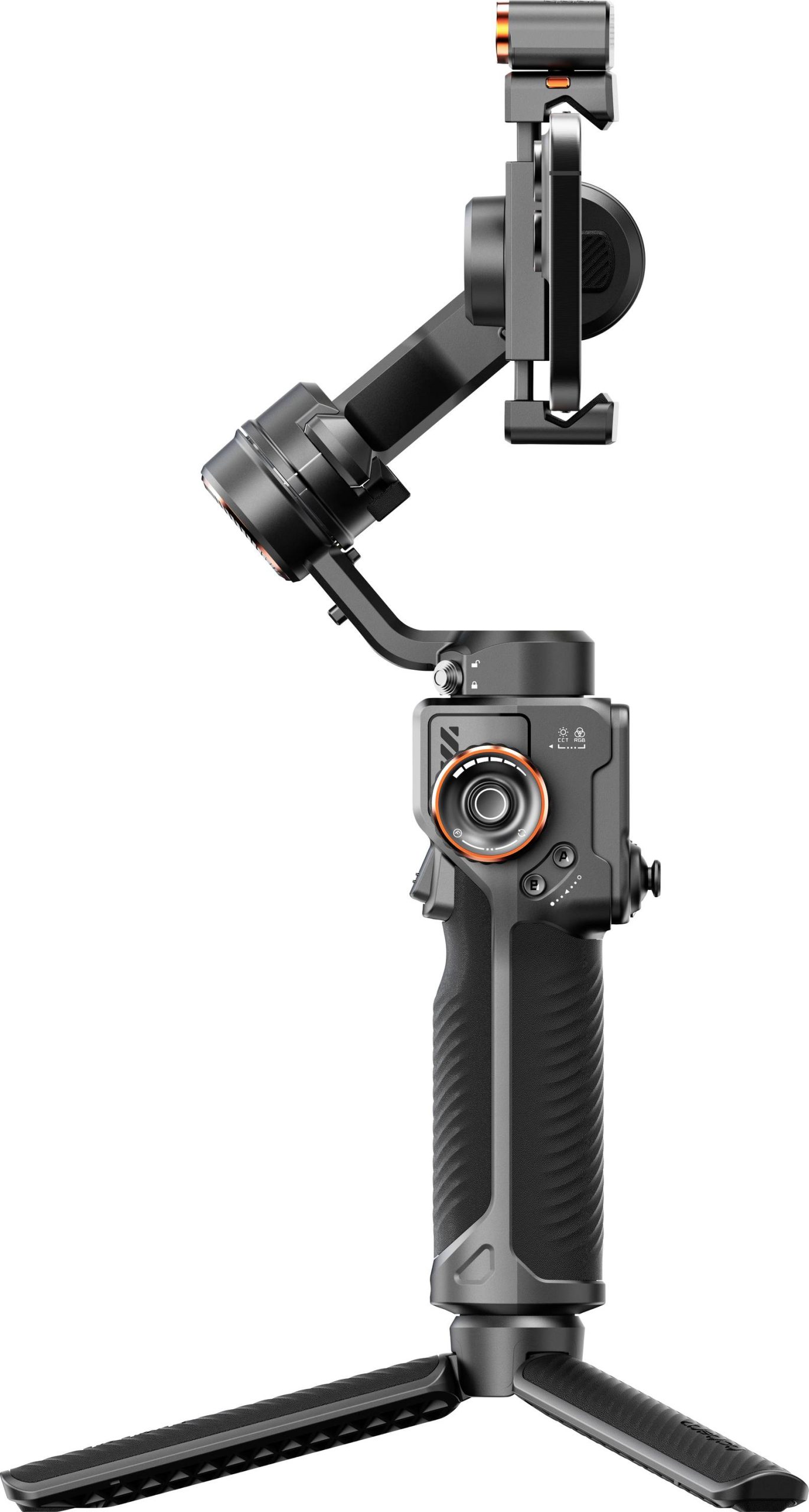 Gimbal elektryczny Hohem 1/4 cala Bluetooth, Zintegrowany akumulator, zintegrowany statyw, z uchwytem na smartfon Maksym - obrazek 1