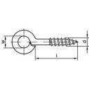 TOOLCRAFT Wkręt oczkowy (Ø x D) 20 mm x 40 mm stal galwanizowana ocynk. 100 szt.