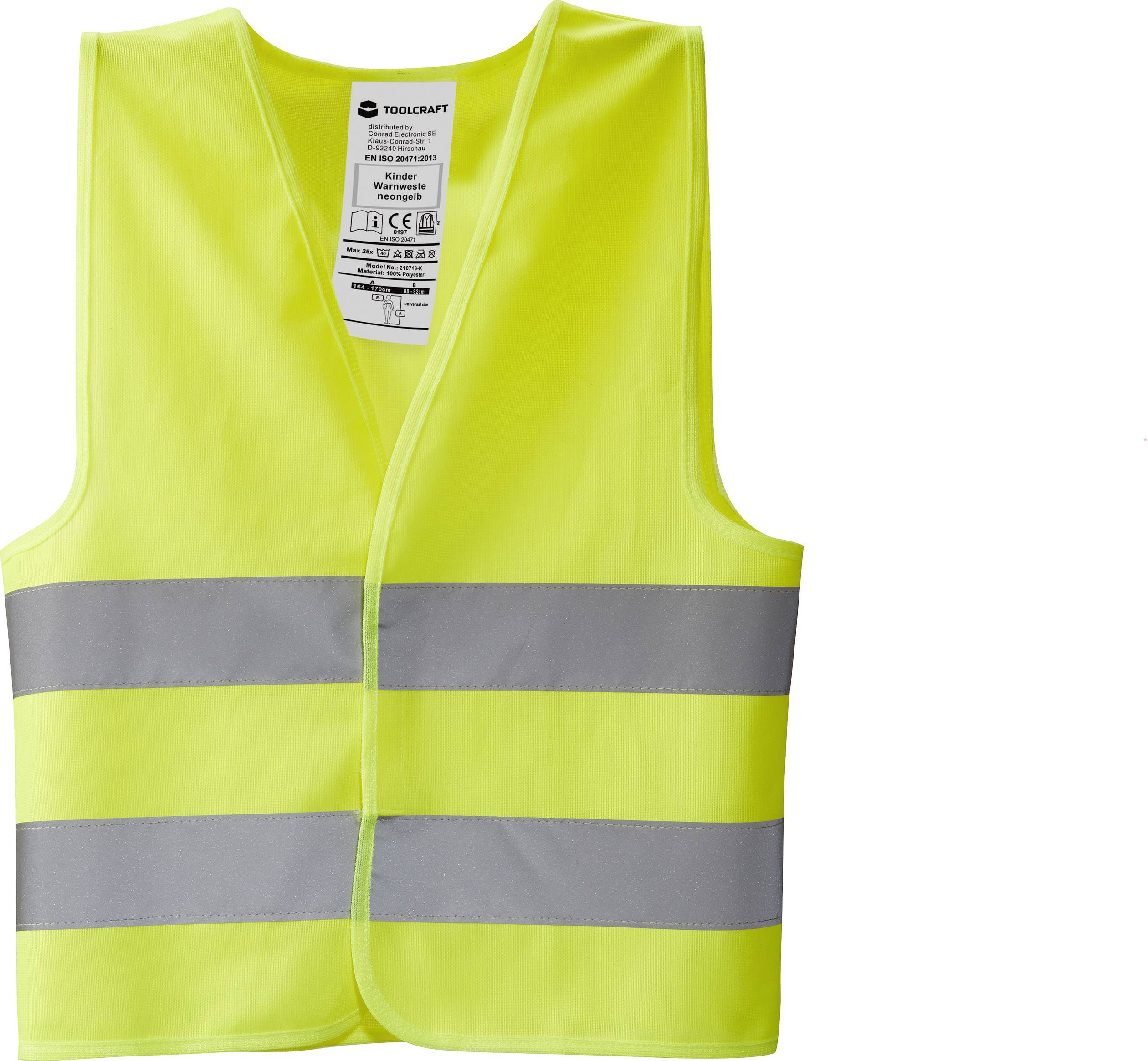 Kamizelka odblaskowa dla dzieci, żółta, EN ISO 20471 TOOLCRAFT TO-5150550 - obrazek 1
