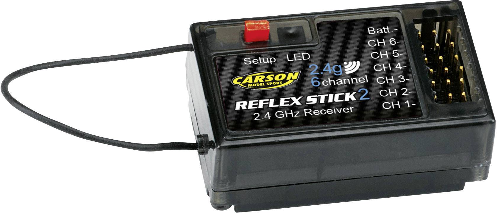 Odbiornik 6-kanałowy Carson Modellsport Reflex Stick 2 2,4 GHz Rodzaj złącza Graupner / JR - obrazek 1