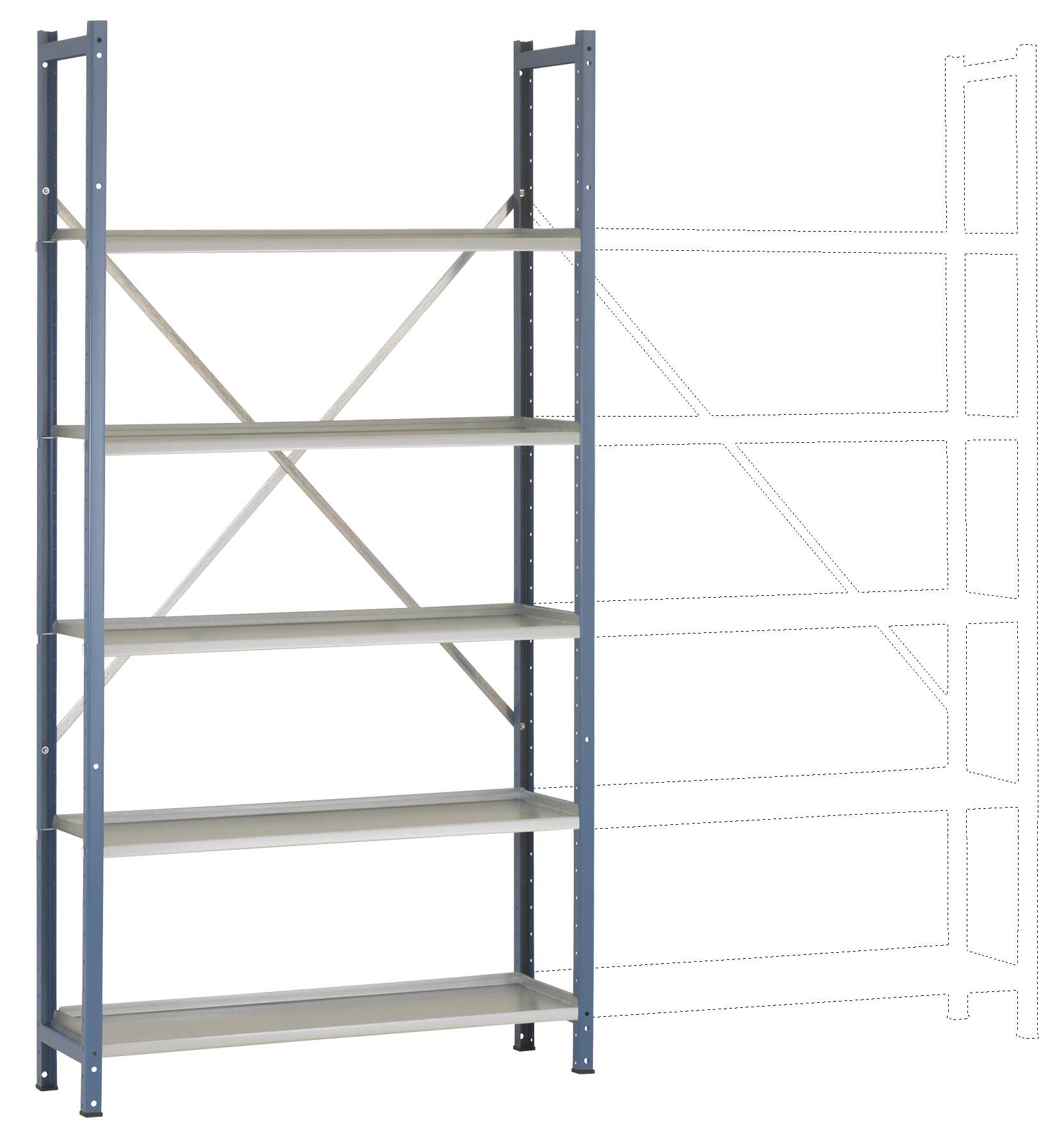 Manuflex RA2181.5007 Regał składany moduł podstawowy (S x W x G) 900 x 1900 x 300 mm brilliant blue - obrazek 1