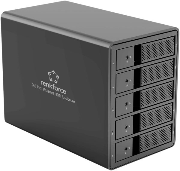 Renkforce RF-6647600 Obudowa dysku twardego 3,5″ (8,9 cm) 5 Bay 3.5 cal USB 3.0