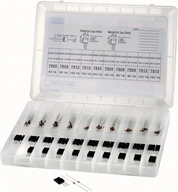 TRU COMPONENTS Asortyment dioda / regulatorów napięcia 130 szt.