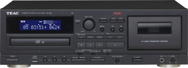 TEAC AD-850-SE CD/Cassette/USB Black EU/UK Odtwarzacz CD czarny USB, CD-Player