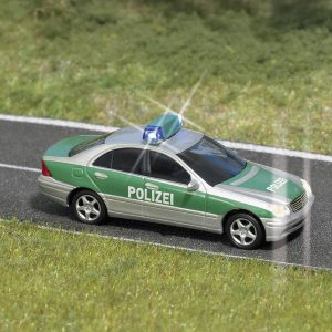 Pojazd Policji MB, z migającymi światłami, Busch, skala H0 Pojazd Policji MB, z migającymi światłami, Busch, skala H0