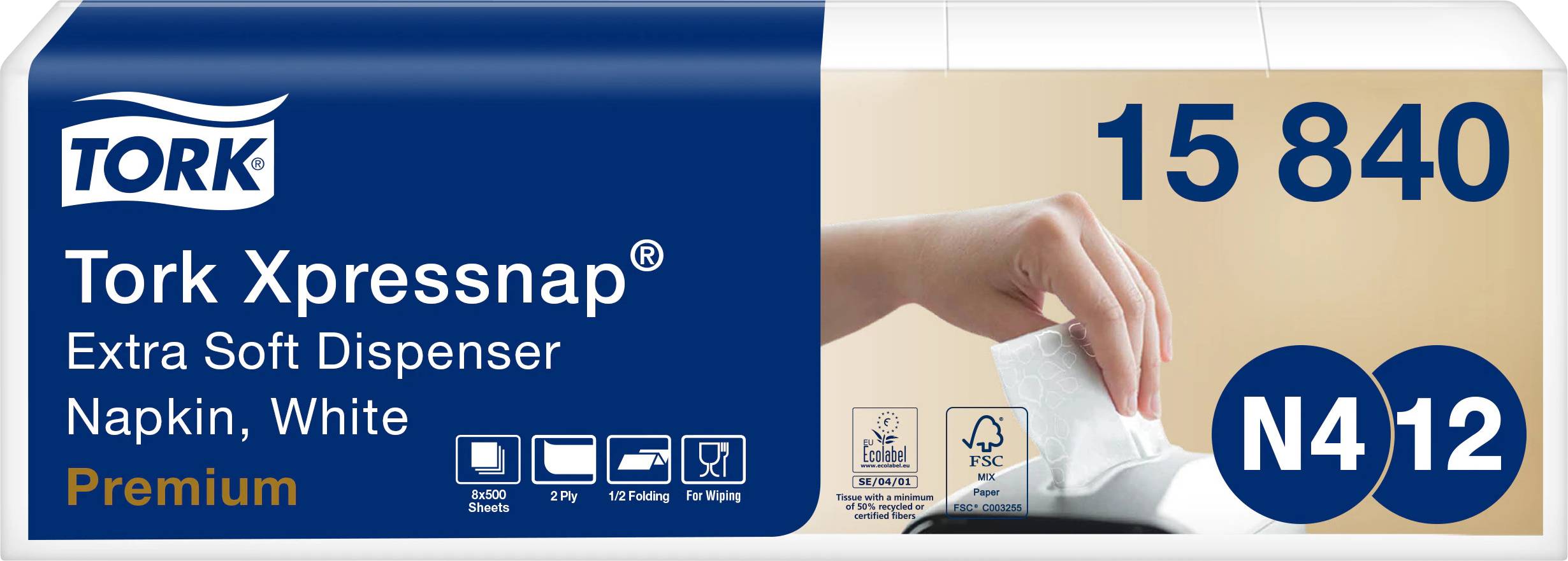 Serwetka papierowa TORK Xpressnap® 15840, 8 szt. - obrazek 1