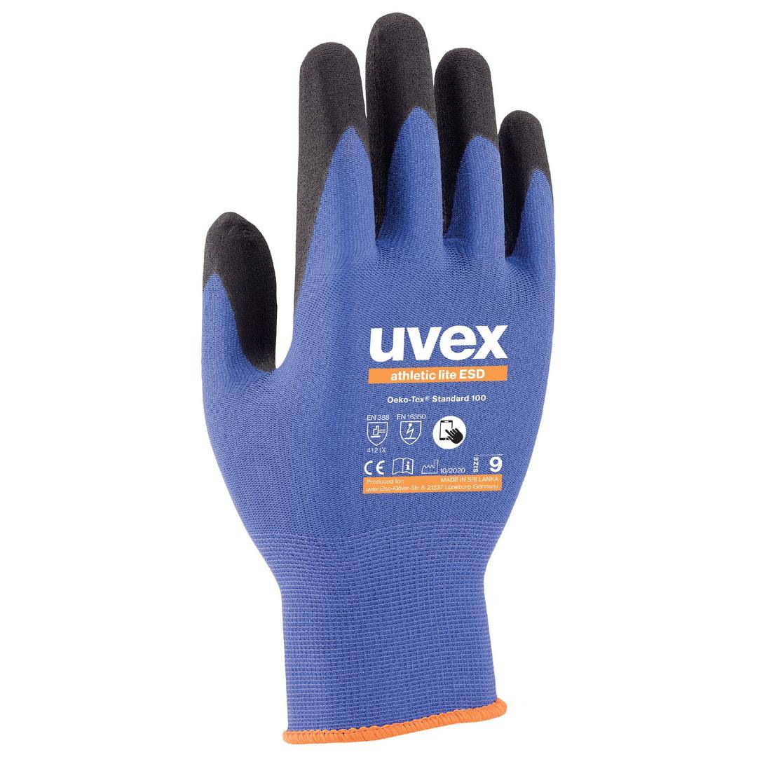 uvex 6003508 athletic lite ESD Rękawice montażowe Rozmiar rękawic: 8 EN 16350:2014 1 par(a) - obrazek 1