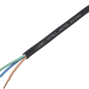 Przewód z gumowym płaszczem TRU COMPONENTS TC-11594940, 3 x 2.5 mm², Linka, Produkty w metrach bieżących, czarny Przewód z gumowym płaszczem TRU COMPONENTS TC-11594940, 3 x 2.5 mm², Linka, Produkty w metrach bieżących, czarny