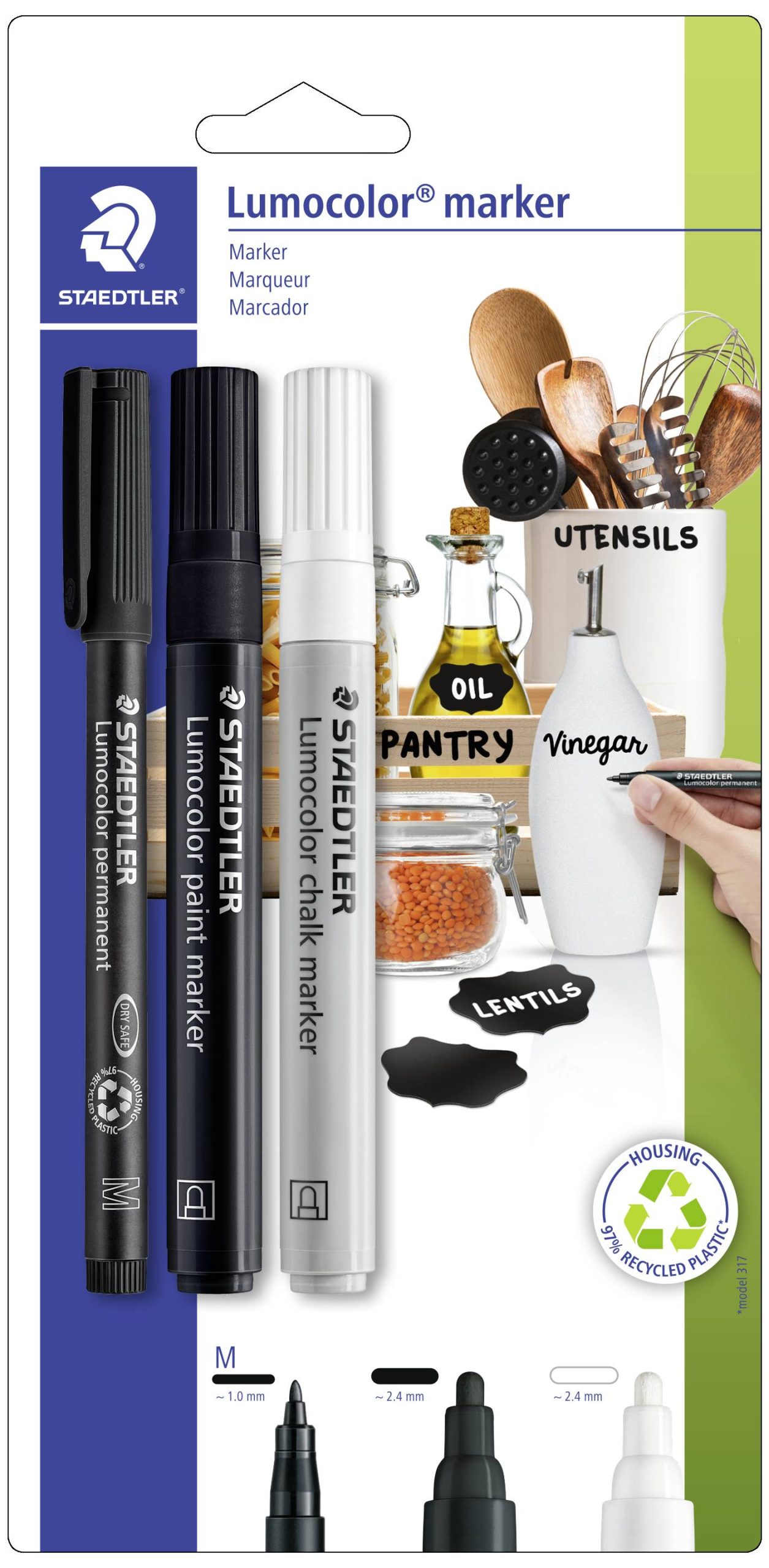 Marker permanentny Staedtler Lumocolor 60 BK-7, 3 szt. - obrazek 1