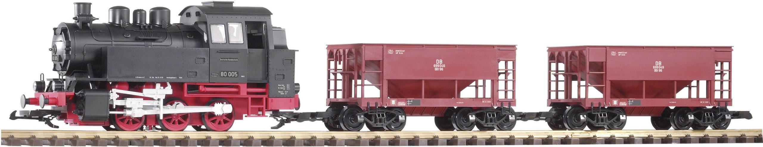 Zestaw startowy BR 80 z 2 wagonami towarowymi G PI - obrazek 1