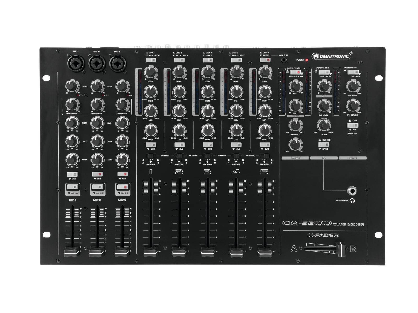 Omnitronic CM-5300 5-kanałowy Mikser DJ - obrazek 1