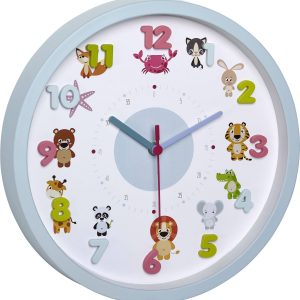 TFA Dostmann Little Animals Kwarcowy Zegar ścienny 30.9 cm x 4.4 cm jasnoniebieski TFA Dostmann Little Animals Kwarcowy Zegar ścienny 30.9 cm x 4.4 cm jasnoniebieski