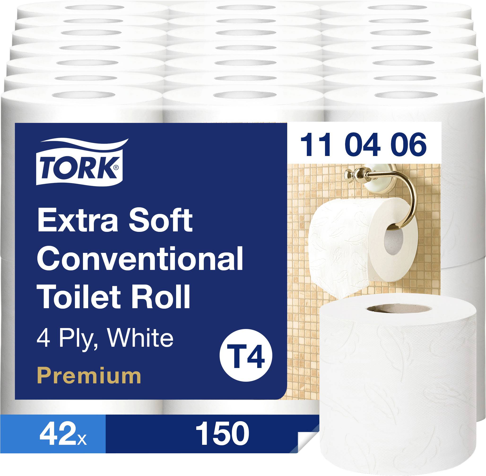 TORK Papier toaletowy T4-System Kleinrollen Toilettenpapier 4-lag T4 110406 Ilość warstw: 4 ark. 42 szt. - obrazek 1