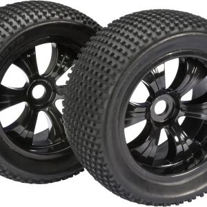 Koło kompletne truggy, Absima, 1:8, felga 6-ramienna, czarna, z oponą, zestaw 2 szt. Koło kompletne truggy, Absima, 1:8, felga 6-ramienna, czarna, z oponą, zestaw 2 szt.
