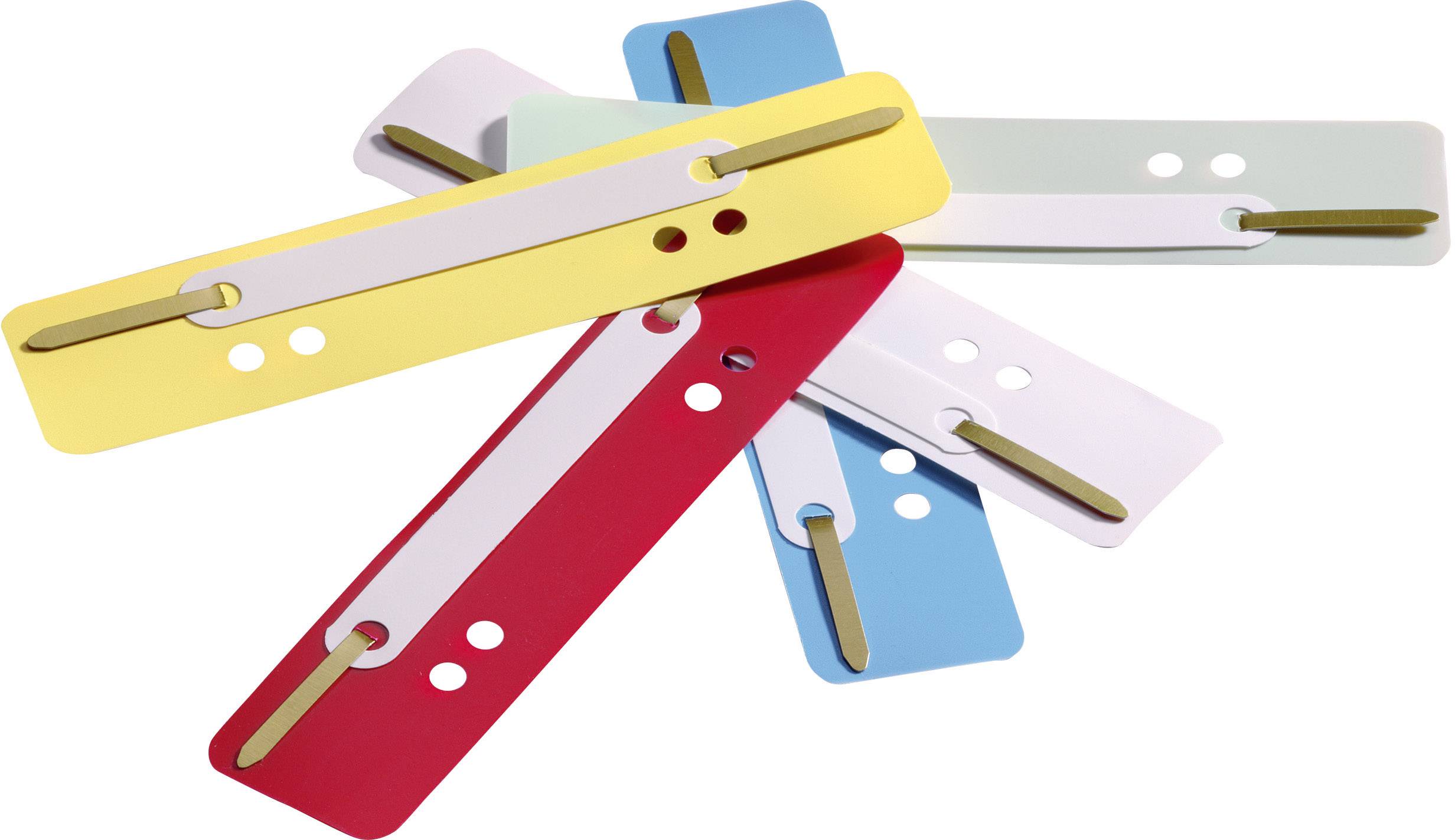 Durable Wąsy skoroszytowe 691000 różnokolorowe, posortowane 150 mm x 38 mm x 150 mm 4 otwory Ilość w opakowaniu:25 szt. - obrazek 1