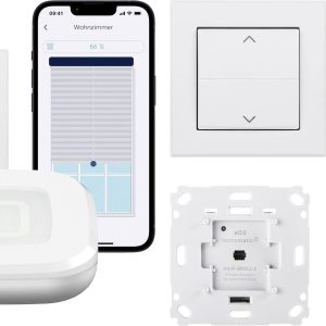 Zestaw startowy do sterowania roletami Homematic IP 162171A0+3x151322A0+3x153001A0 Zestaw startowy do sterowania roletami Homematic IP 162171A0+3x151322A0+3x153001A0